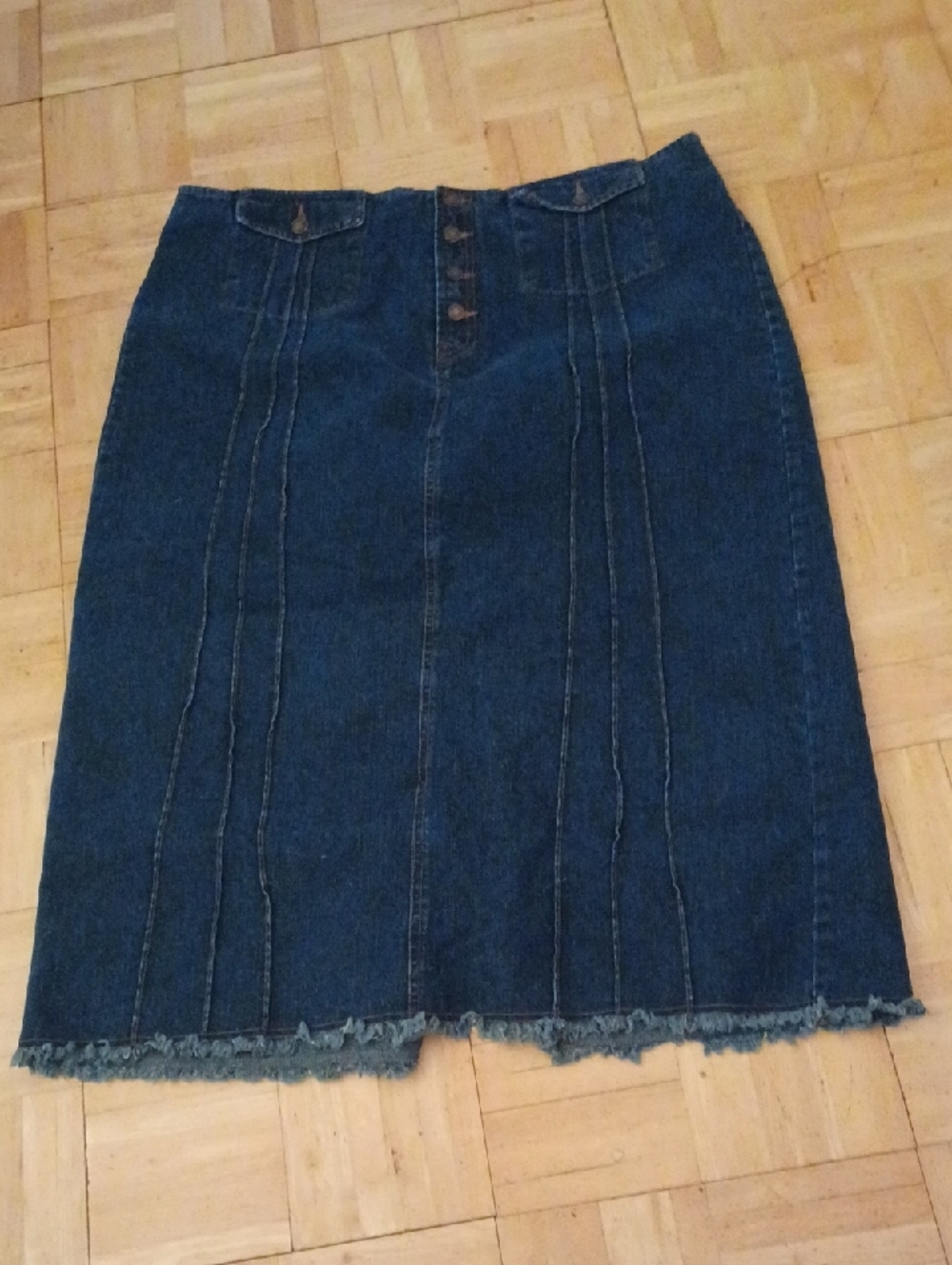 Faded Glory Dark Blue Button-Front Denim Maxi Skirt Size 22W